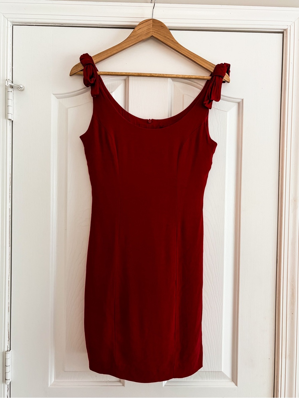 Nanette Lepore Red Satin Bow Strap Cocktail Dress Size 10 Formal